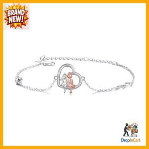 Sterling Silver Anklet Adjustable Heart Charm Infinity Sisters Jewelry Gift